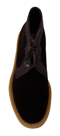 Thumbnail for Exotic Caiman Leather Ankle Boots in Brown