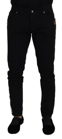 Thumbnail for Elegant Black Cotton Blend Denim Pants