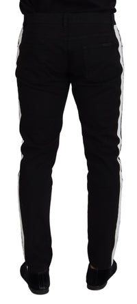 Thumbnail for Elegant Black Cotton Blend Denim Pants