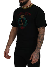 Thumbnail for Iconic Black Cotton Crew Neck Tee