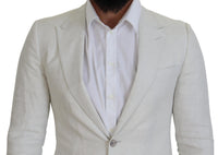 Thumbnail for Elegant White Sicilia Single Breasted Blazer