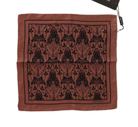 Thumbnail for Brown Floral Silk Square Handkerchief Scarf