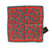 Thumbnail for Orange Boat Print Silk Square Handkerchief Scarf