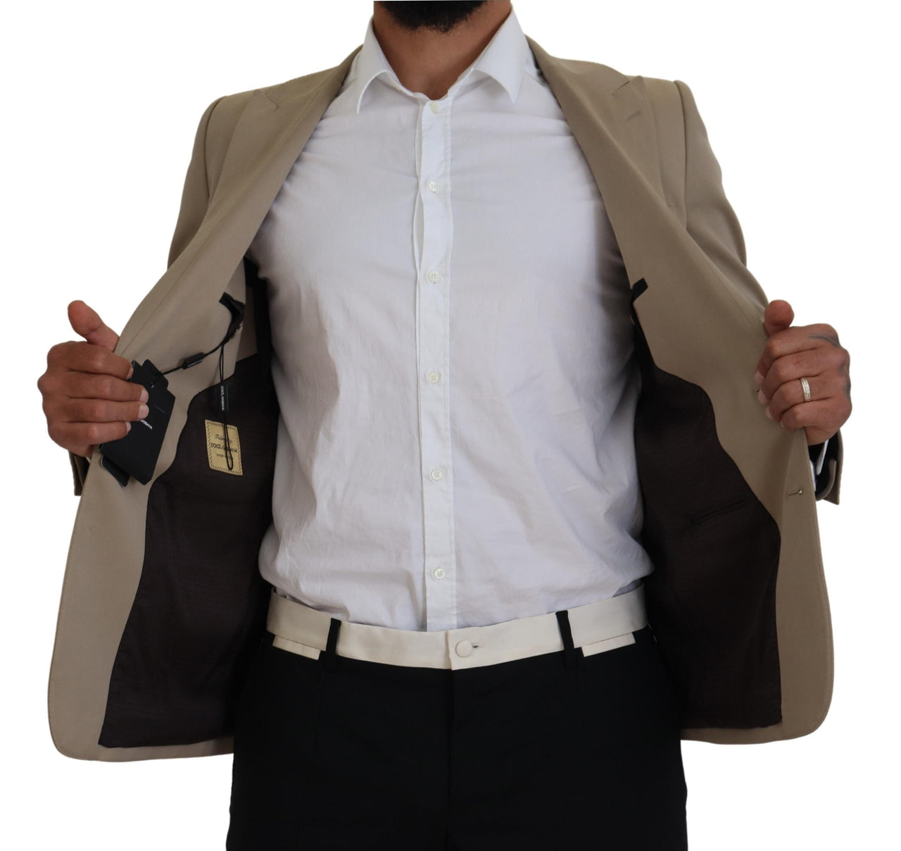 Elegant Beige Single Breasted Blazer