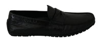 Thumbnail for Exquisite Black Lizard Leather Loafers