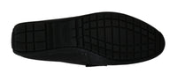 Thumbnail for Exquisite Black Lizard Leather Loafers