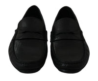 Thumbnail for Exquisite Black Lizard Leather Loafers