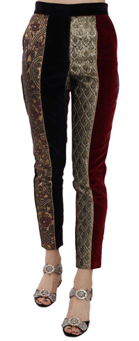 Thumbnail for Elegant Multicolor Jacquard Cropped Pants