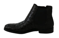 Thumbnail for Elegant Derby Brogue Boots in Exotic Leather