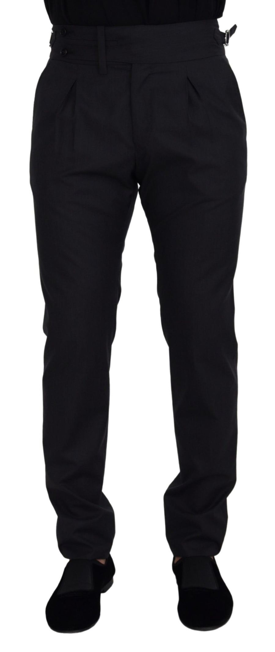Dark Grey Solid Men Formal Pants