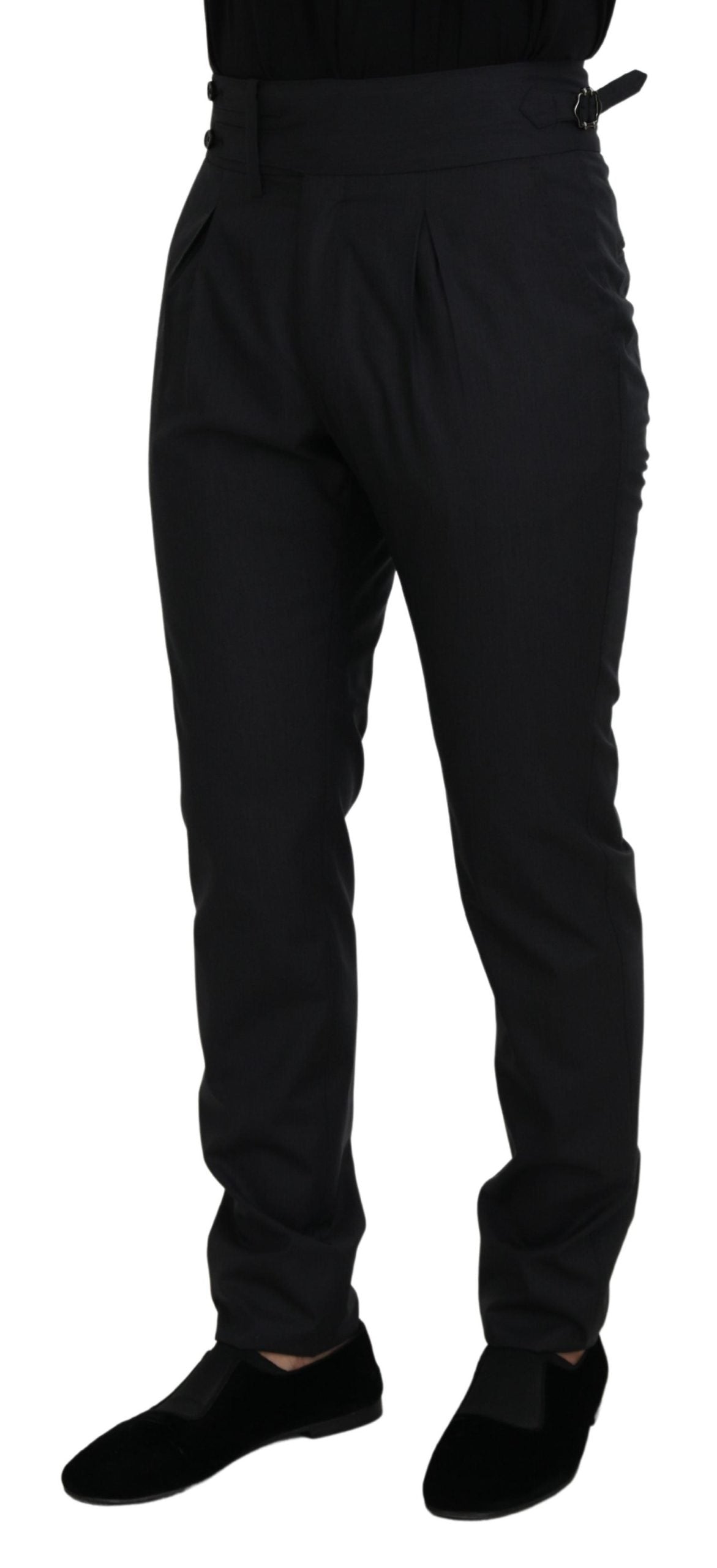 Dark Grey Solid Men Formal Pants