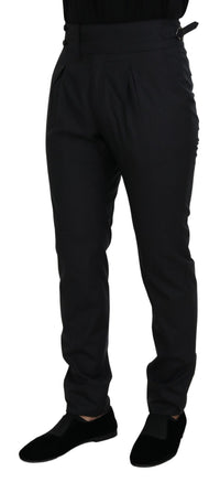 Thumbnail for Dark Grey Solid Men Formal Pants