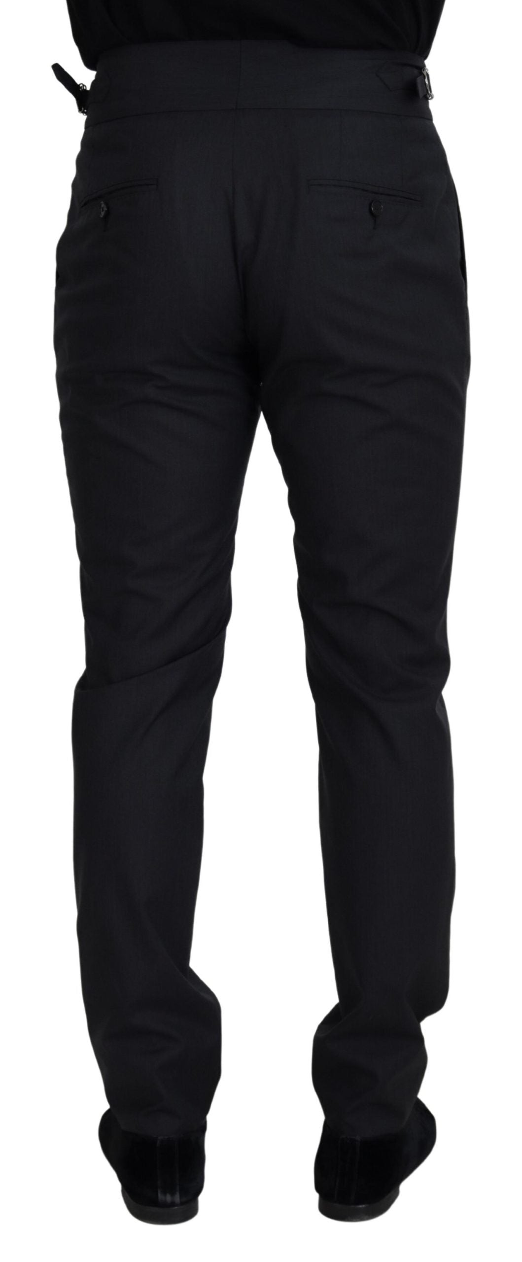 Dark Grey Solid Men Formal Pants