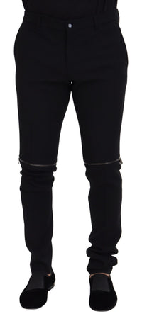 Thumbnail for Elegant Black Virgin Wool Trousers