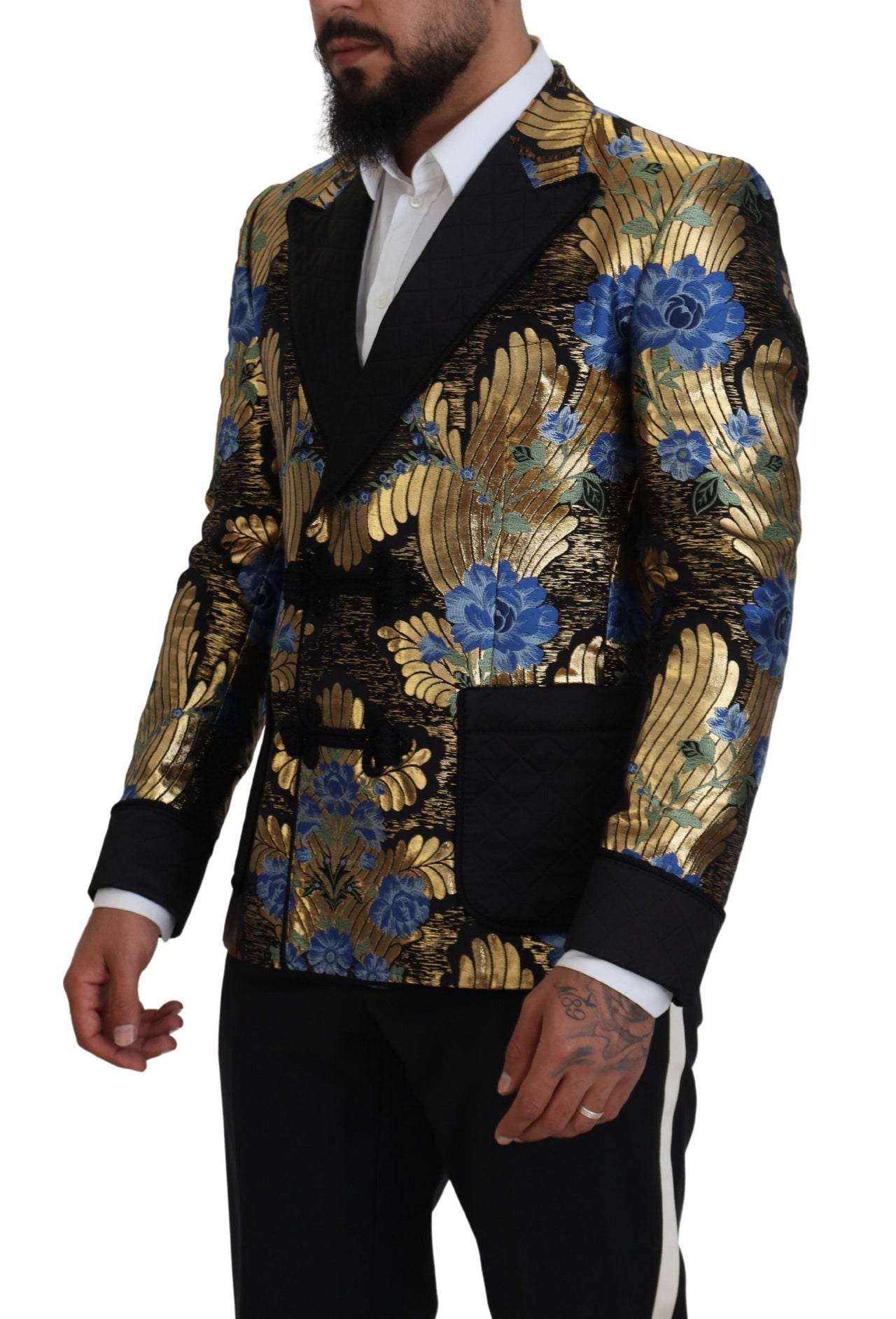 Gold Lurex Double Breasted Jacket Blazer