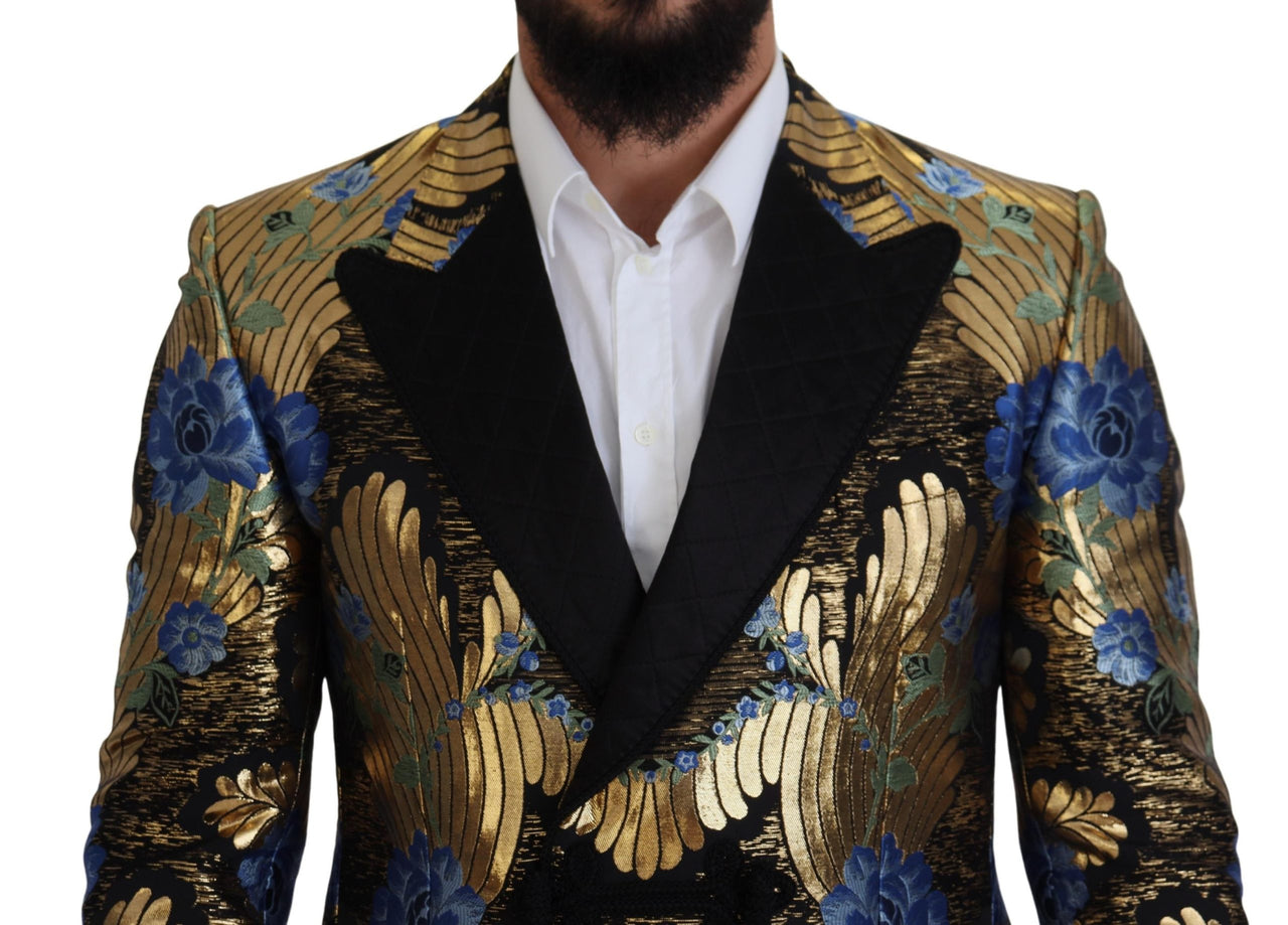 Gold Lurex Double Breasted Jacket Blazer