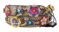 Thumbnail for Elegant Beige Python Leather Shoulder Strap