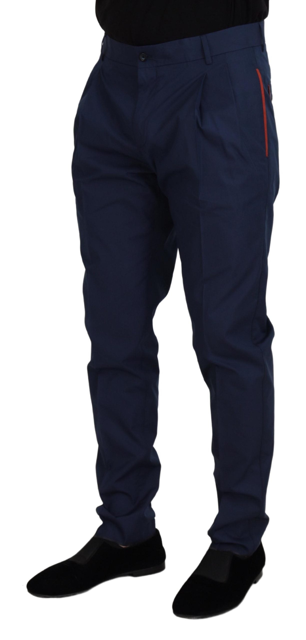 Blue Cotton Chino Formal Pants