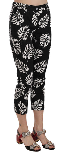 Thumbnail for Elegant Skinny Capri With Palm Print