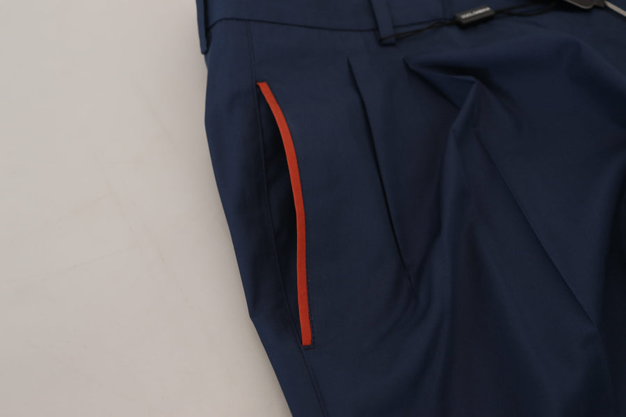 Blue Cotton Chino Formal Pants