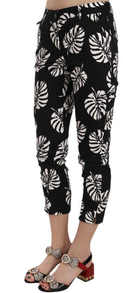 Thumbnail for Elegant Skinny Capri With Palm Print