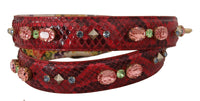 Thumbnail for Elegant Red Python Leather Bag Strap