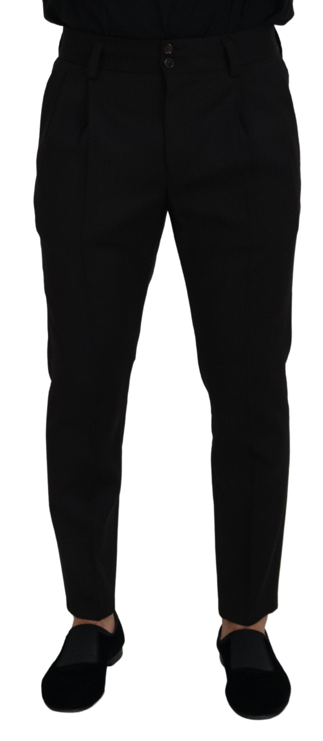 Black Wool Chino Men Formal Pants