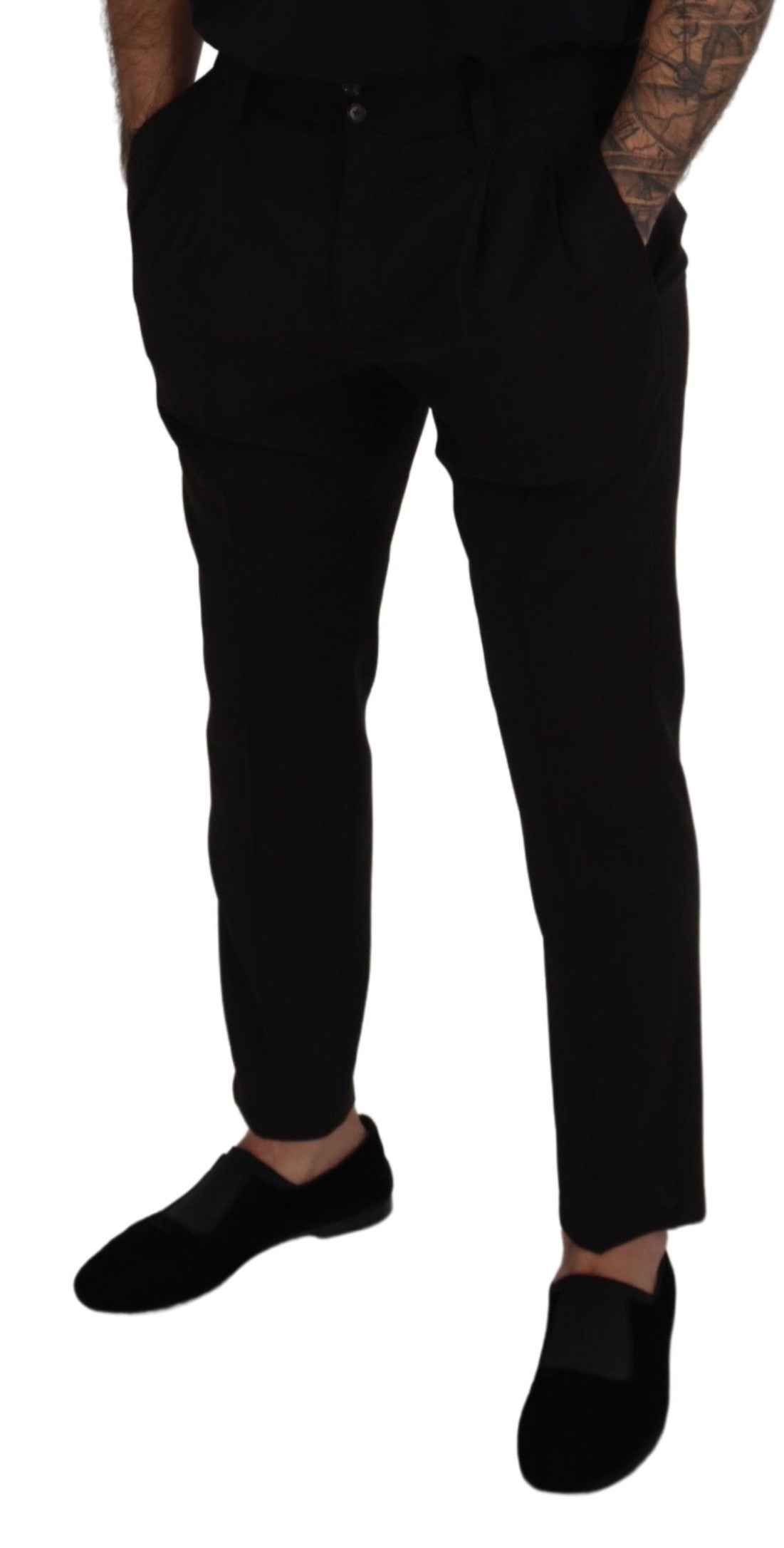 Black Wool Chino Men Formal Pants