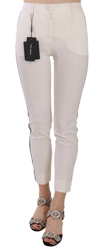 Thumbnail for Elegant Side Stripe Cropped Wool Trousers