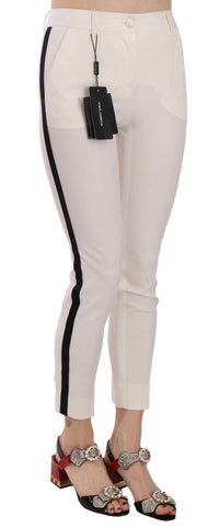 Thumbnail for Elegant Side Stripe Cropped Wool Trousers