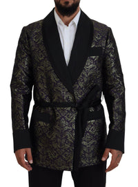 Thumbnail for Gold Jacquard Robe Jacket