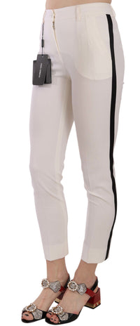 Thumbnail for Elegant Side Stripe Cropped Wool Trousers