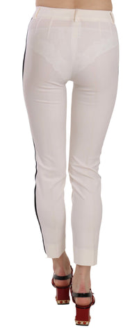 Thumbnail for Elegant Side Stripe Cropped Wool Trousers