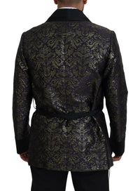 Thumbnail for Gold Jacquard Robe Jacket