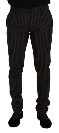 Thumbnail for Black Brown Striped Men Formal Pants