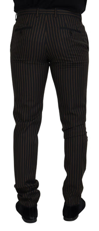 Thumbnail for Black Brown Striped Men Formal Pants