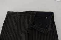 Thumbnail for Black Brown Striped Men Formal Pants