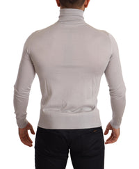 Thumbnail for Gray Cashmere Turtleneck Pullover Sweater