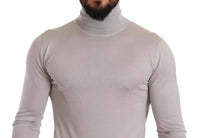 Thumbnail for Gray Cashmere Turtleneck Pullover Sweater