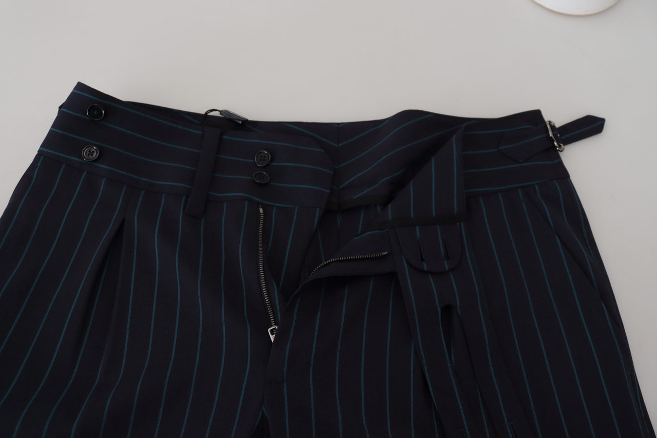 Blue Striped Men Formal Pants