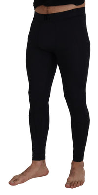 Thumbnail for Black Nylon Slim Fit Stretch Pants