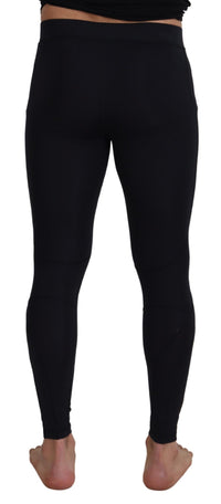 Thumbnail for Black Nylon Slim Fit Stretch Pants