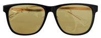 Thumbnail for Chic Black Acetate Sunglasses with Yellow Lenses