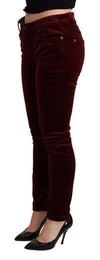 Thumbnail for Exquisite Bordeaux Red Skinny Pants