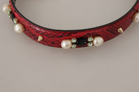 Thumbnail for Elegant Red Python Leather Shoulder Strap