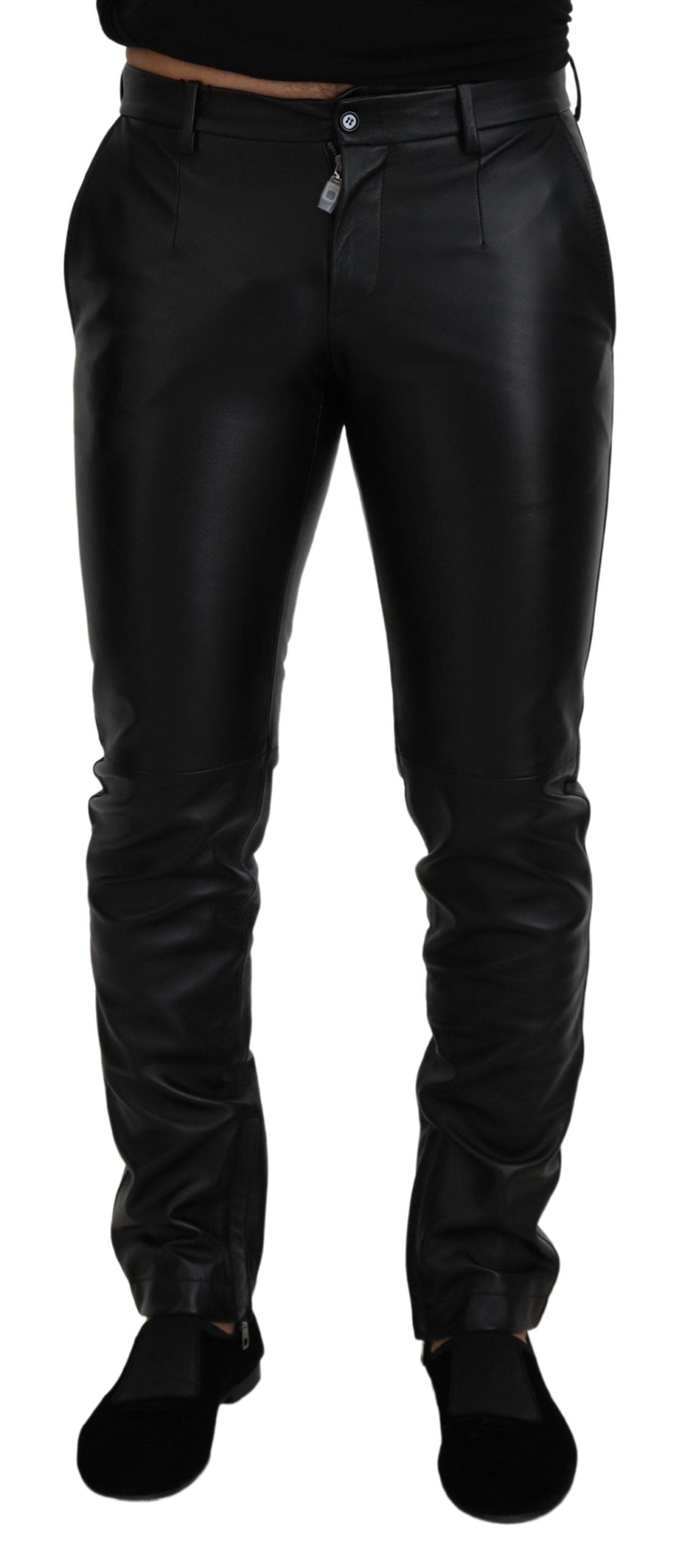 Black Shiny Stretch Skinny Pants