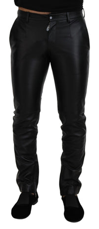 Thumbnail for Black Shiny Stretch Skinny Pants