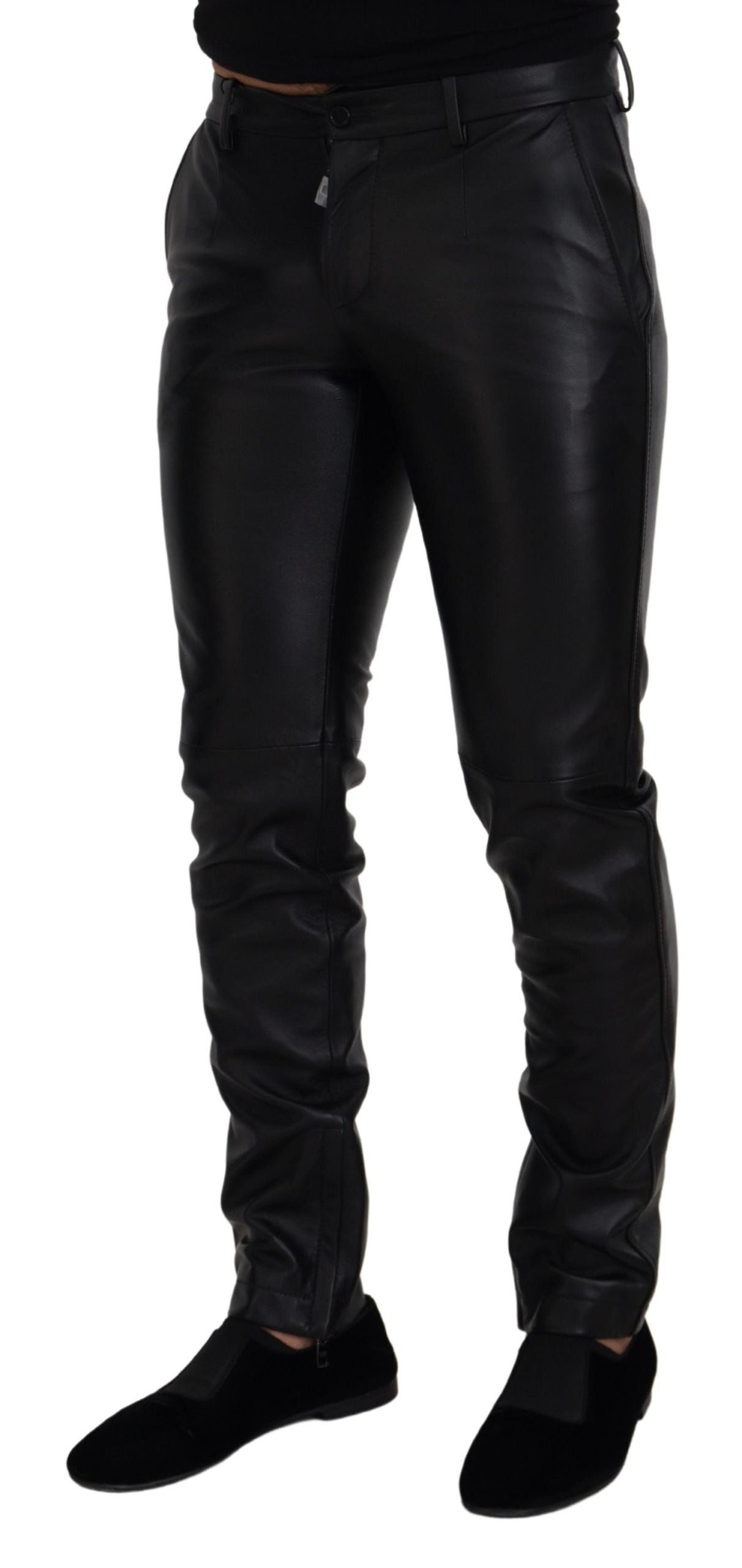 Black Shiny Stretch Skinny Pants