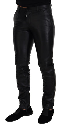 Thumbnail for Black Shiny Stretch Skinny Pants