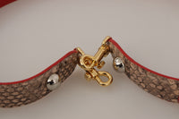 Thumbnail for Chic Brown Python Leather Bag Strap